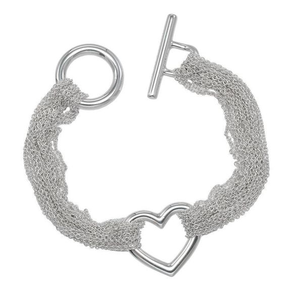 Tiffany & Co Open Heart Toggle Wrist Circumference Approx 16.8cm (6.61in) - Picture 1 of 8